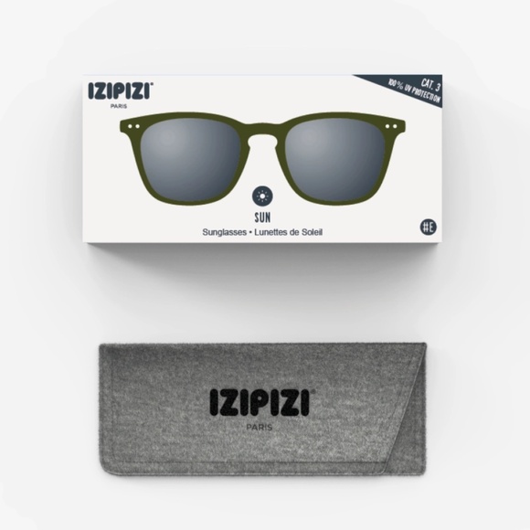 New IZIPIZI Sun Kaki Green  SUNGLASSES GREY LENS PARIS UNISEX - Picture 1 of 7